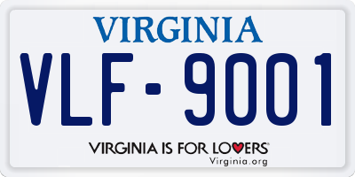 VA license plate VLF9001