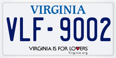 VA license plate VLF9002