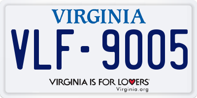 VA license plate VLF9005