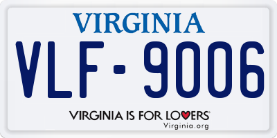 VA license plate VLF9006
