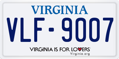 VA license plate VLF9007