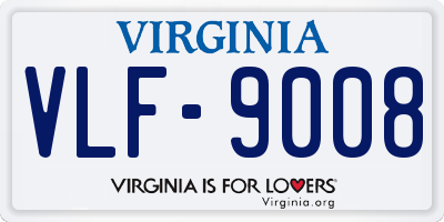 VA license plate VLF9008