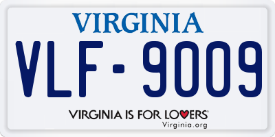 VA license plate VLF9009