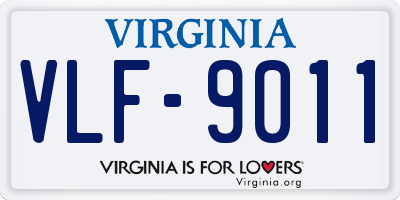 VA license plate VLF9011