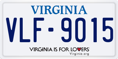 VA license plate VLF9015