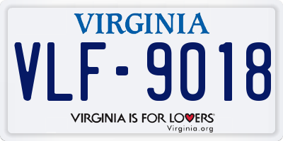 VA license plate VLF9018