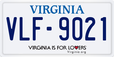 VA license plate VLF9021