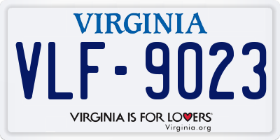VA license plate VLF9023