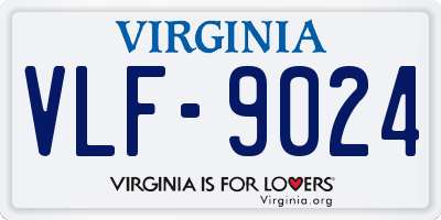VA license plate VLF9024
