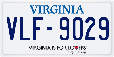 VA license plate VLF9029