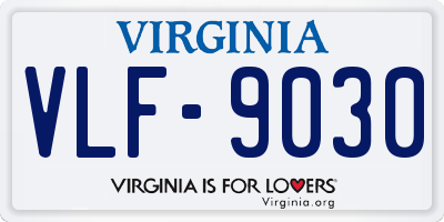 VA license plate VLF9030