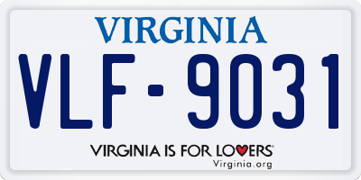 VA license plate VLF9031
