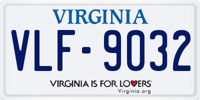 VA license plate VLF9032