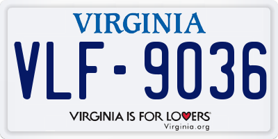 VA license plate VLF9036