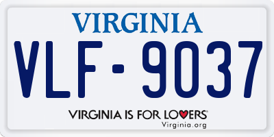 VA license plate VLF9037