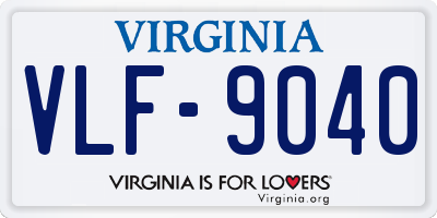 VA license plate VLF9040