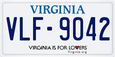 VA license plate VLF9042