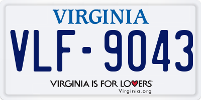 VA license plate VLF9043