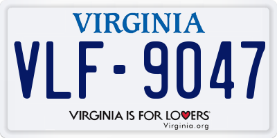 VA license plate VLF9047