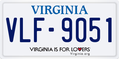 VA license plate VLF9051