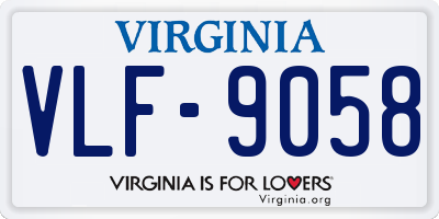 VA license plate VLF9058