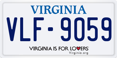 VA license plate VLF9059