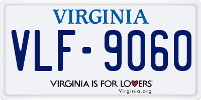 VA license plate VLF9060