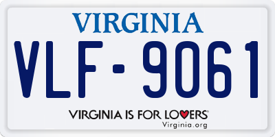 VA license plate VLF9061