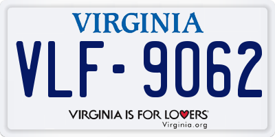 VA license plate VLF9062
