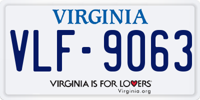VA license plate VLF9063