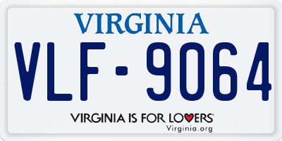 VA license plate VLF9064
