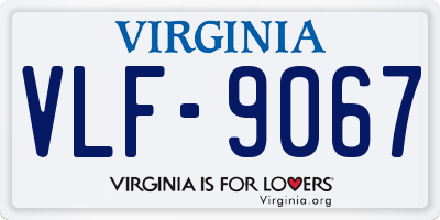 VA license plate VLF9067