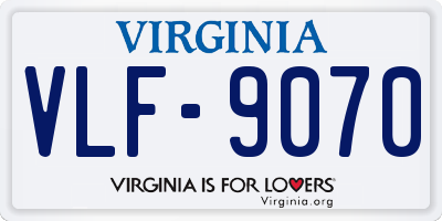 VA license plate VLF9070