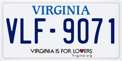 VA license plate VLF9071