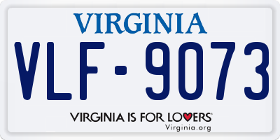 VA license plate VLF9073