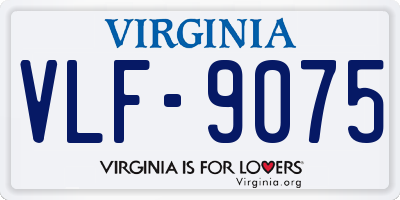 VA license plate VLF9075