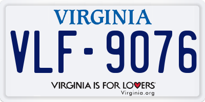 VA license plate VLF9076
