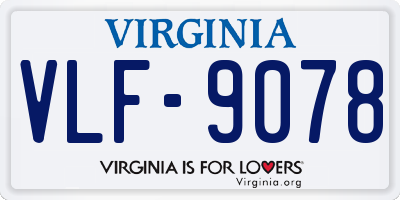 VA license plate VLF9078