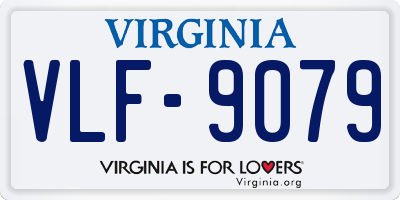 VA license plate VLF9079