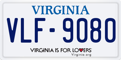 VA license plate VLF9080