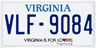 VA license plate VLF9084