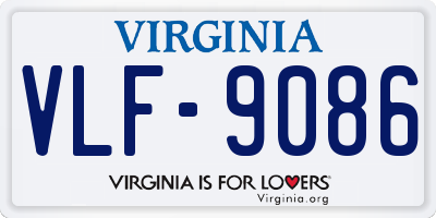 VA license plate VLF9086