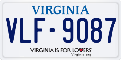 VA license plate VLF9087