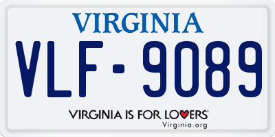 VA license plate VLF9089