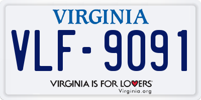 VA license plate VLF9091