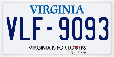 VA license plate VLF9093