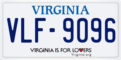 VA license plate VLF9096