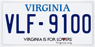 VA license plate VLF9100