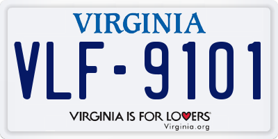 VA license plate VLF9101