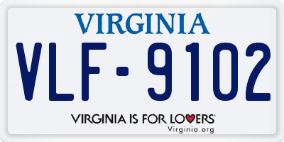 VA license plate VLF9102